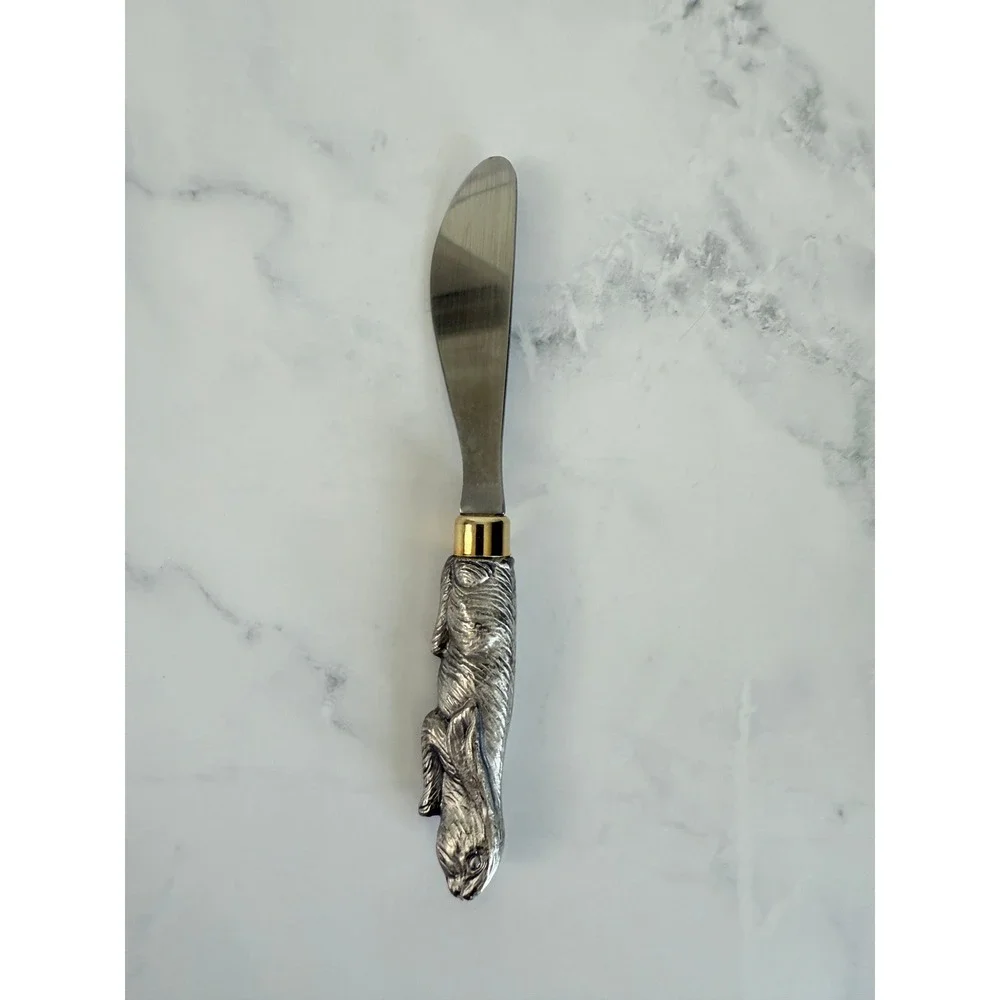 Vintage Arthur Court Rabbit Butter Cheese Spreader Knives 5 1/8